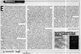 Bioética y cuidado de la salud Bioética y cuidado de la salud