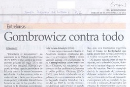 Gombrowicz contra todo Gombrowicz contra todo