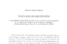 Discurso de recepción Discurso de recepción