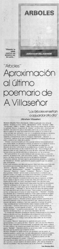 Aproximación al último poemario de A. Villaseñor Aproximación al último poemario de A. Villaseñor
