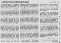 Cuando la luz se extingue Cuando la luz se extingue
