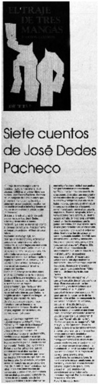 Siete cuentos de José Dedes Pacheco. Siete cuentos de José Dedes Pacheco.