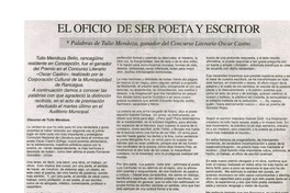 El oficio de ser poeta y escritor El oficio de ser poeta y escritor