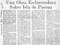 Una obra esclarecedora sobre Isla de Pascua Una obra esclarecedora sobre Isla de Pascua