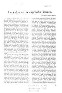 La culpa en la expresión literaria La culpa en la expresión literaria