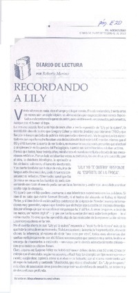 Recordando a Lily Recordando a Lily