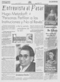 Hugo Metzdorff "Peronas perfilan a las instituciones y no al revés" Hugo Metzdorff "Peronas perfilan a las instituciones y no al revés"