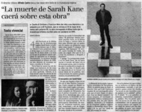 La muerte de Sarah Kane caerá sobre esta obra" La muerte de Sarah Kane caerá sobre esta obra"