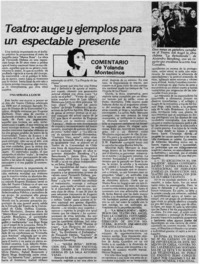 Teatro: auge y ejemplos para un espectable presente Teatro: auge y ejemplos para un espectable presente