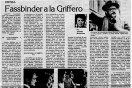Fassbinder a la Griffero Fassbinder a la Griffero