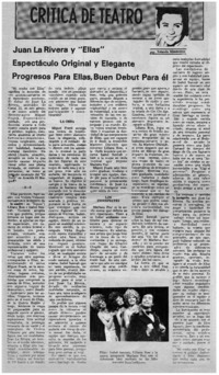 Juan La Rivera y "Ellas" espectáculo original y elegante progresos para ellas, buen debut para él Juan La Rivera y "Ellas" espectáculo original y elegante progresos para ellas, buen debut para él