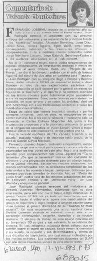 Comentario de Yolanda Montecinos Comentario de Yolanda Montecinos
