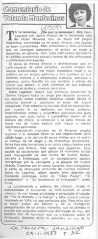 Tú te lamentas... ¿De qué te lamentas? Tú te lamentas... ¿De qué te lamentas?