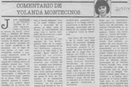 Comentario de Yolanda Montecinos Comentario de Yolanda Montecinos