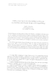 Para una lectura interpretativa de La Poesía Chilena de Juan Luis Martínez Para una lectura interpretativa de La Poesía Chilena de Juan Luis Martínez