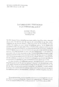 La verdad del testimonio y la verdad del loco La verdad del testimonio y la verdad del loco