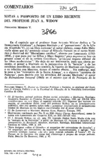 Notas a propósito de un libro reciente del profesor Juan A. Widow Notas a propósito de un libro reciente del profesor Juan A. Widow