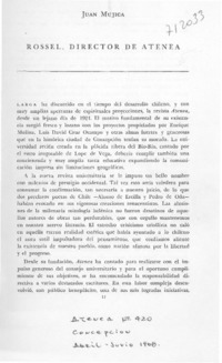 Rossel, director de Atenea Rossel, director de Atenea