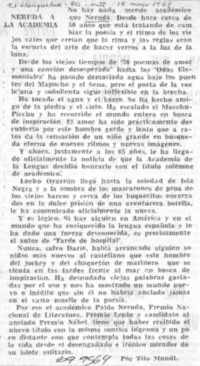 Neruda a la academia Neruda a la academia