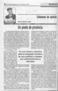 Un poeta de provincia Un poeta de provincia