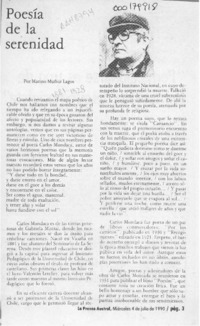 Poesía de la serenidad Poesía de la serenidad