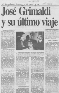 José Grimaldi y su último viaje José Grimaldi y su último viaje