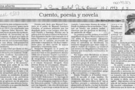 Cuento, poesía y novela Cuento, poesía y novela