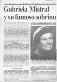 Gabriela Mistral y su famoso sobrino Gabriela Mistral y su famoso sobrino