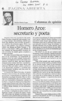 Homero Arce, secretario y poeta Homero Arce, secretario y poeta