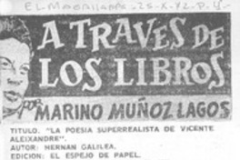 La poesía superrealista de Vicente Aleixandre La poesía superrealista de Vicente Aleixandre