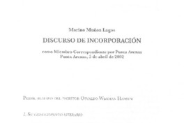 Discurso de incorporación Discurso de incorporación