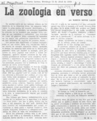 La zoología en verso La zoología en verso