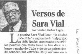 Versos de Sara Vial Versos de Sara Vial