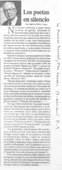 Los poetas del silencio Los poetas del silencio
