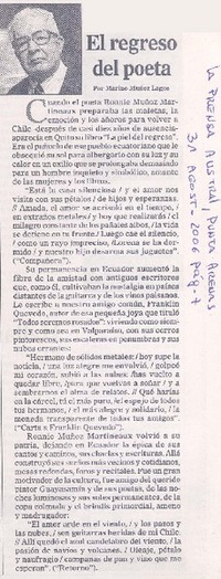 El regreso del poeta El regreso del poeta