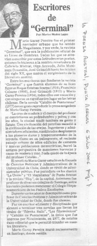 Escritores de "Germinal" Escritores de "Germinal"