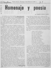 Homenaje y poesía Homenaje y poesía