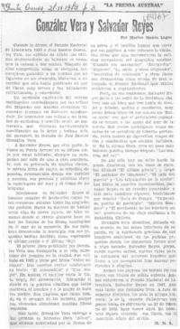 González Vera y Salvador Reyes González Vera y Salvador Reyes