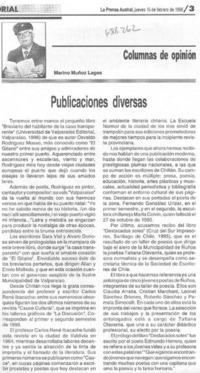 Publicaciones diversas Publicaciones diversas