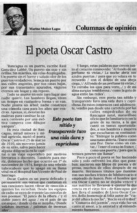 El poeta Oscar Castro El poeta Oscar Castro