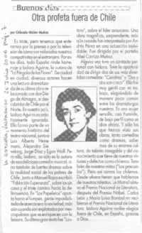 Otra profeta fuera de Chile Otra profeta fuera de Chile