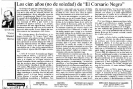 Los cien años (no de soledad) de "El Corsario Negro" Los cien años (no de soledad) de "El Corsario Negro"
