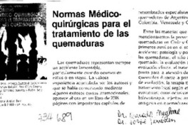 Normas médico-quirúrgicas para el tratamiento de las quemaduras Normas médico-quirúrgicas para el tratamiento de las quemaduras
