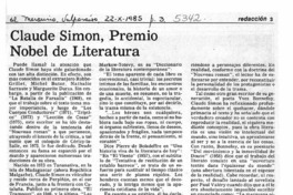 Claude Simon, Premio Nobel de Literatura Claude Simon, Premio Nobel de Literatura