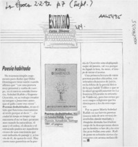 Poesía habitada Poesía habitada