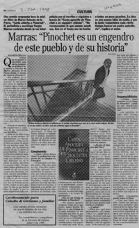 Marras, "Pinochet es un engendro de este pueblo y de su historia" Marras, "Pinochet es un engendro de este pueblo y de su historia"