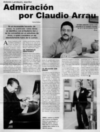 Admiración por Claudio Arrau Admiración por Claudio Arrau