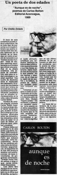 Un poeta de dos edades Un poeta de dos edades