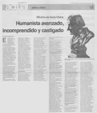 Humanista avanzado, incomprendido y castigado Humanista avanzado, incomprendido y castigado