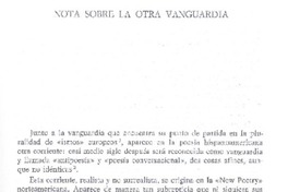 Nota sobre la otra vanguardia Nota sobre la otra vanguardia